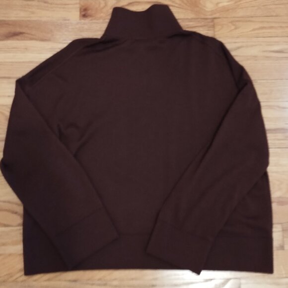 COS Burgundy Merino Wool Sweater Turtleneck Oversized XS - Picture 5 of 5